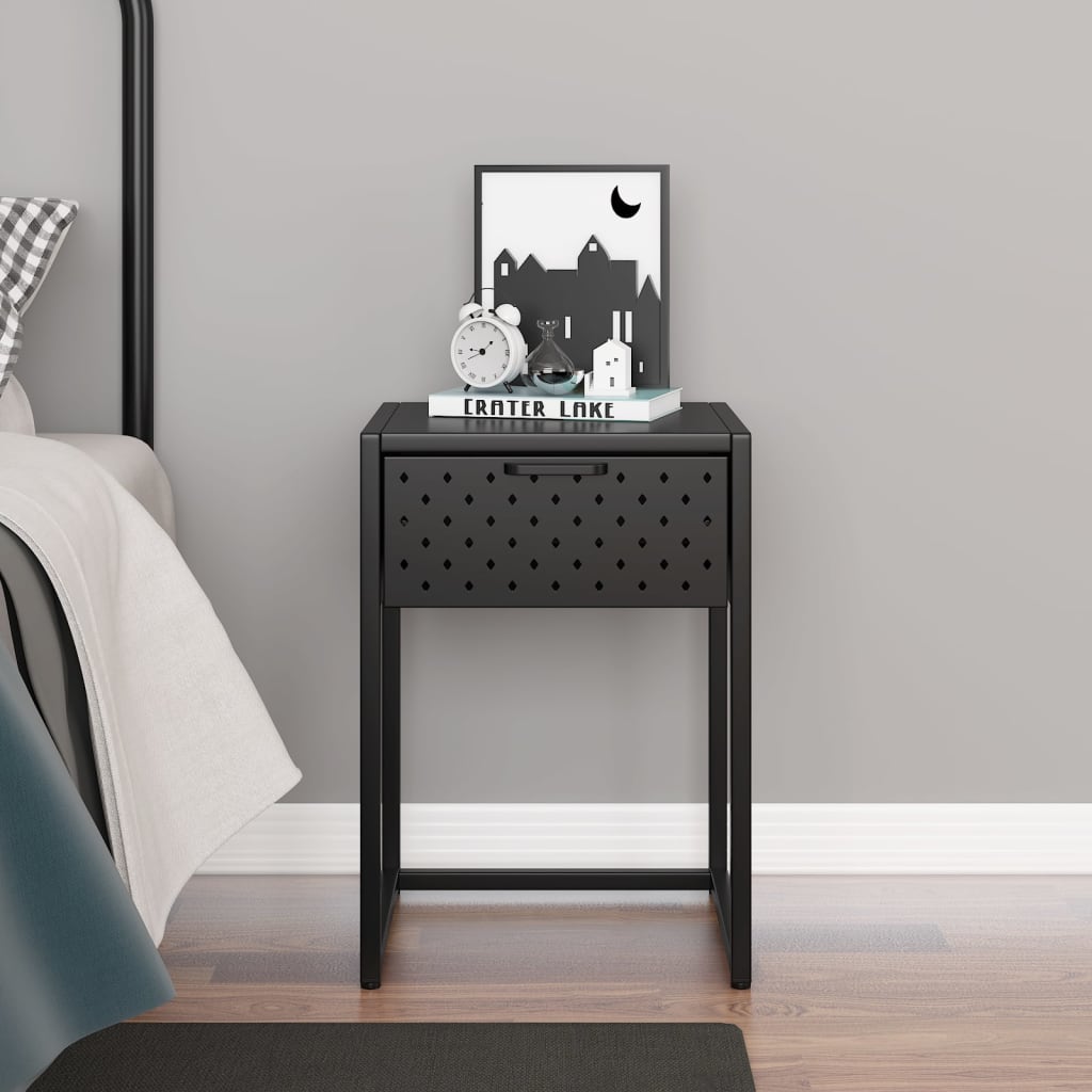vidaXL Nightstand Steel Home Indoor Bed Stand Cabinet Furniture Multi Colors-6