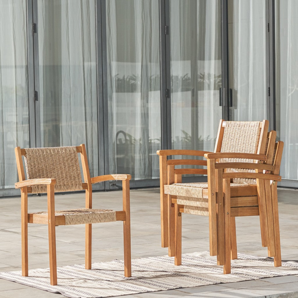 Set of Two Woven Dining Chairs-1