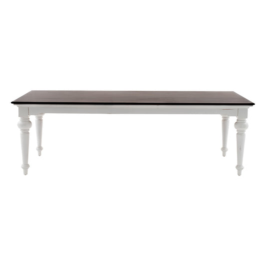 White and Dark Brown Rustic Modern Farmhouse 94" Dining Table-0