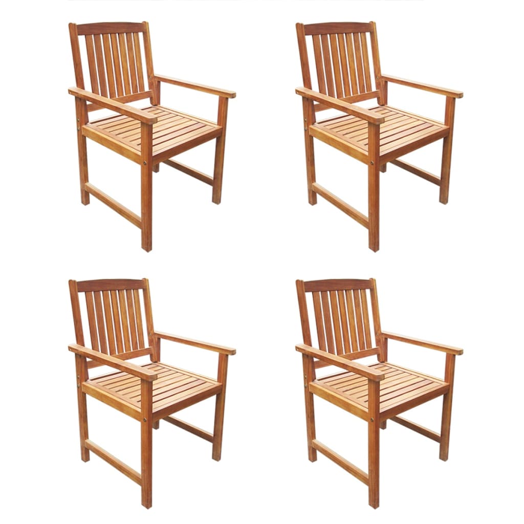 vidaXL Solid Acacia Wood Outdoor Dining Set 5/7/9 Piece Garden Brown/Gray-20