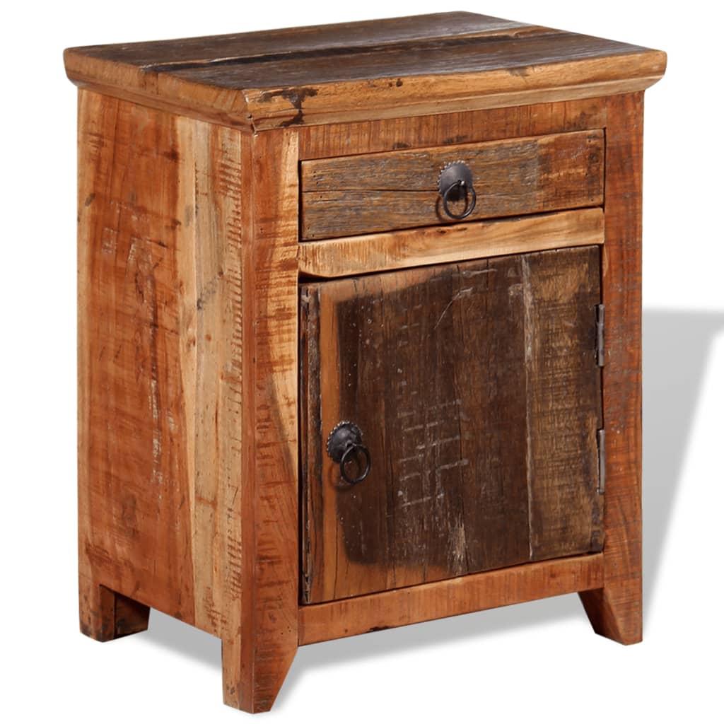 vidaXL Nightstand Solid Acacia Reclaimed Wood-1