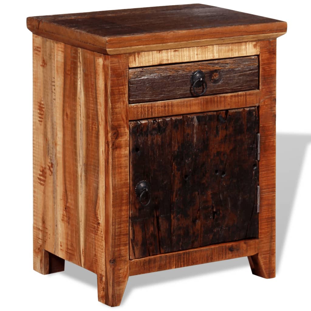 vidaXL Nightstand Solid Acacia Reclaimed Wood-2