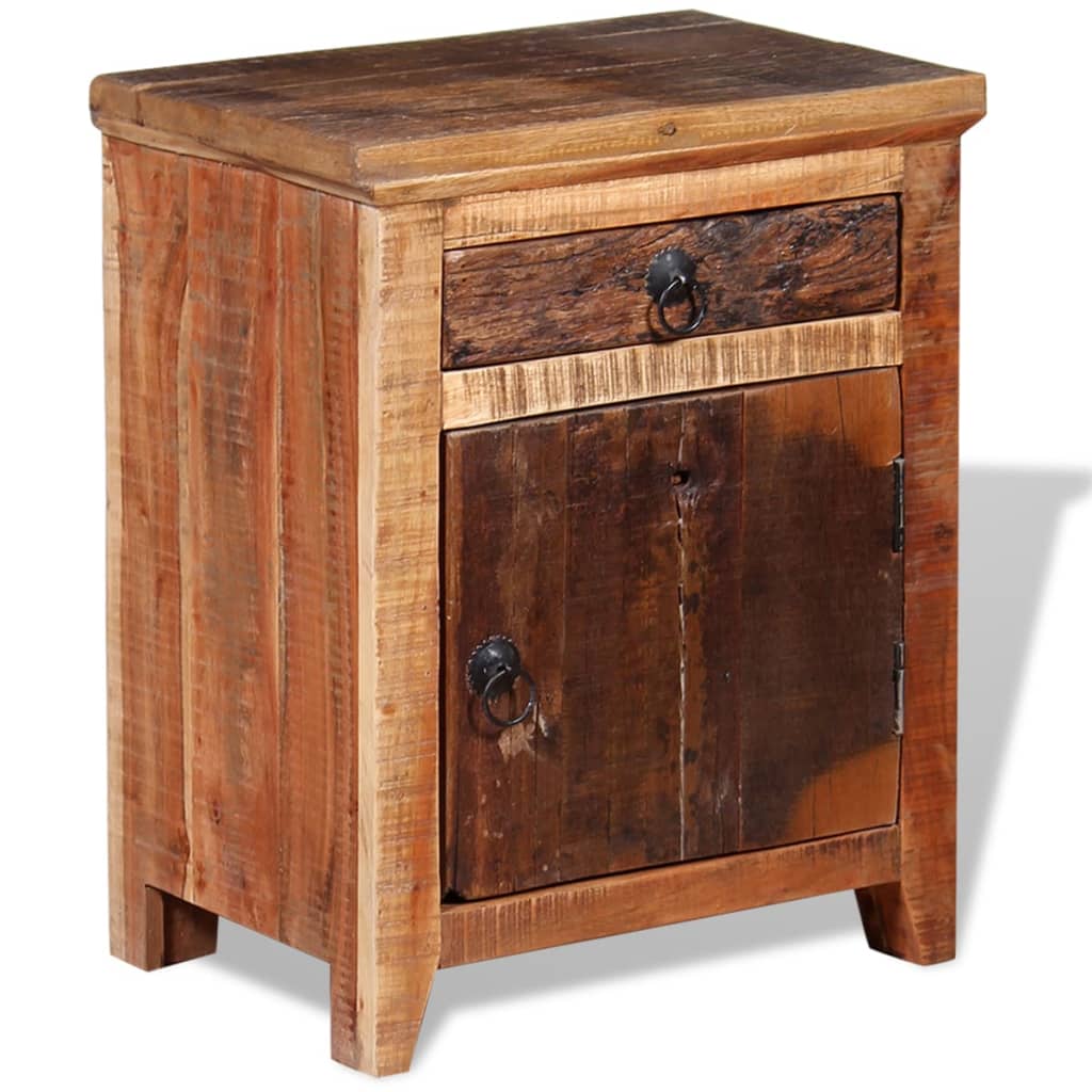 vidaXL Nightstand Solid Acacia Reclaimed Wood-3