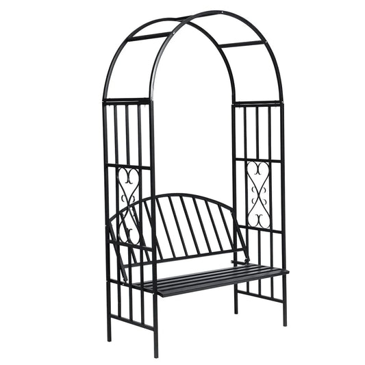 vidaXL Garden Rose Arch with Bench-0