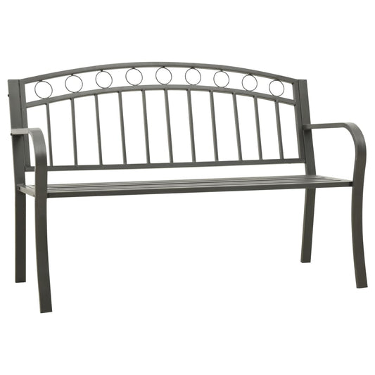 vidaXL Patio Bench 49.2" Steel Gray-0