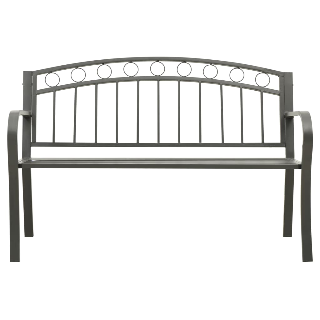 vidaXL Patio Bench 49.2" Steel Gray-1