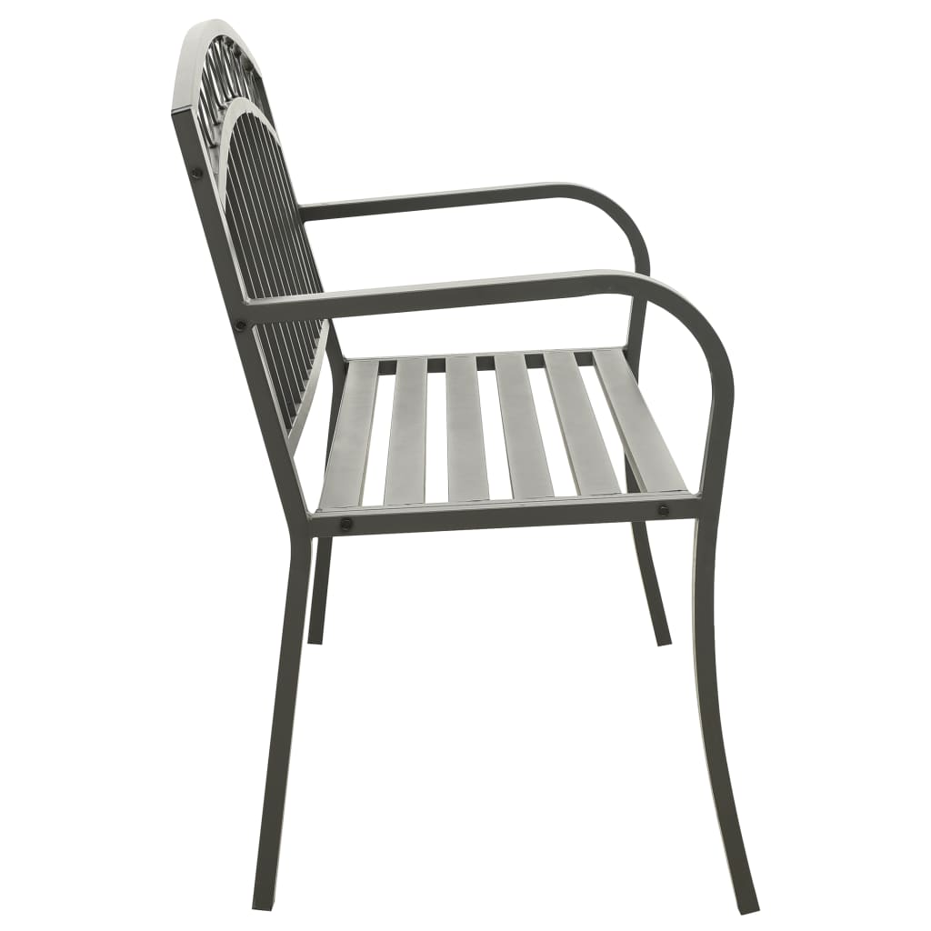 vidaXL Patio Bench 49.2" Steel Gray-2