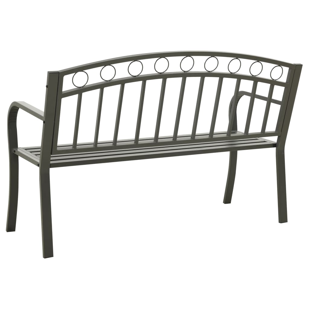 vidaXL Patio Bench 49.2" Steel Gray-3