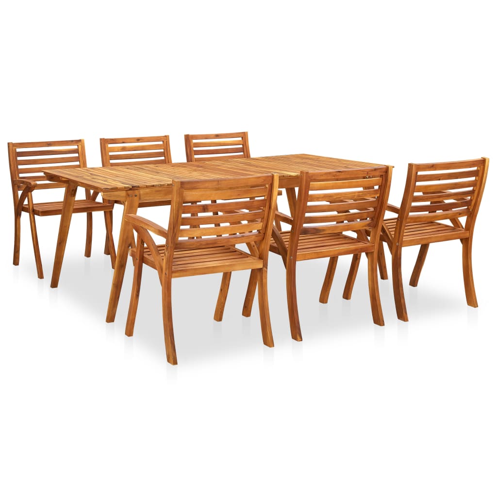 vidaXL Solid Acacia Wood Garden Dining Set 7/9 Pieces Outdoor Dinner Dinette-2