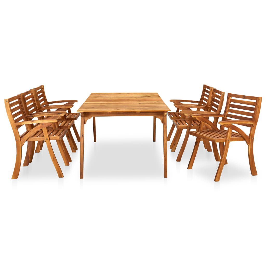 vidaXL Solid Acacia Wood Garden Dining Set 7/9 Pieces Outdoor Dinner Dinette-5