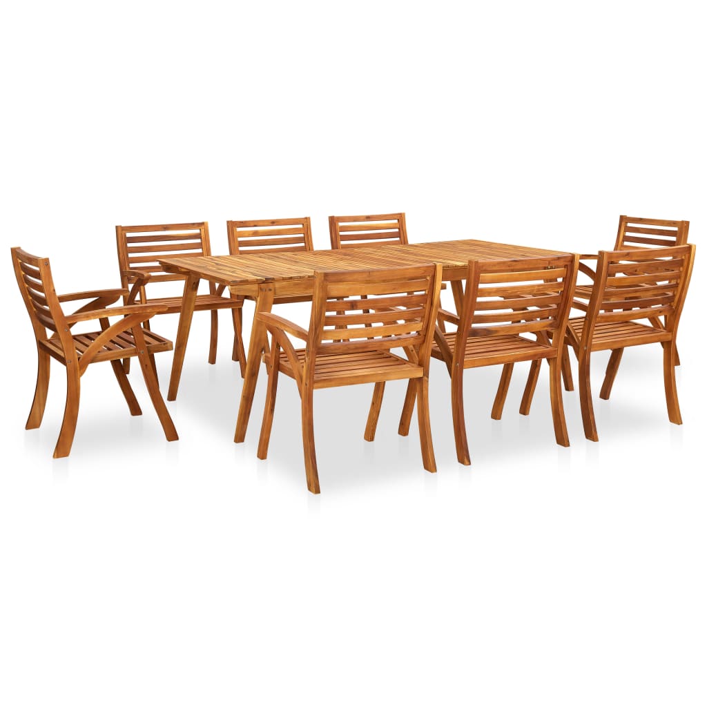 vidaXL Solid Acacia Wood Garden Dining Set 7/9 Pieces Outdoor Dinner Dinette-16