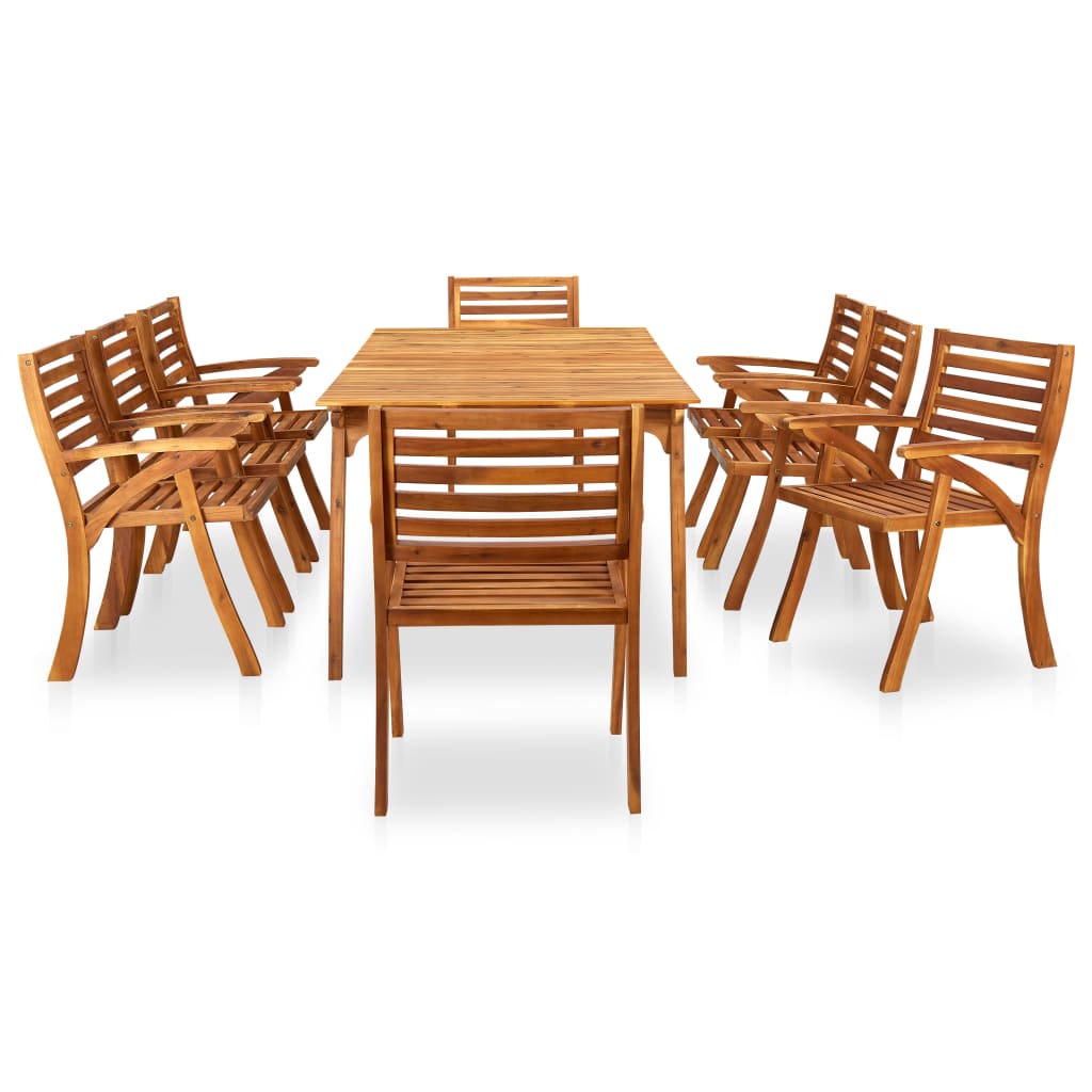 vidaXL Solid Acacia Wood Garden Dining Set 7/9 Pieces Outdoor Dinner Dinette-18