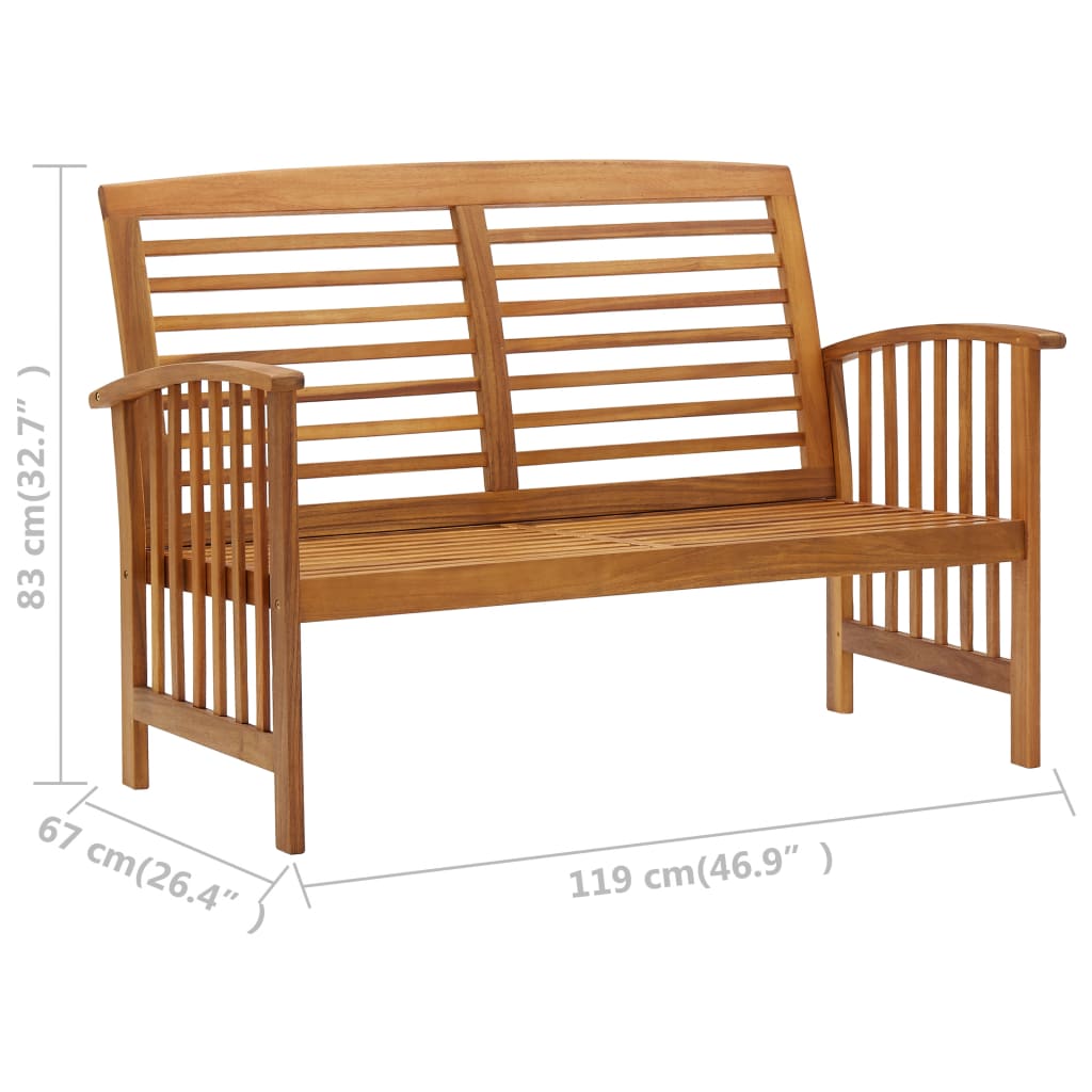 vidaXL 3 Piece Patio Lounge Set Solid Acacia Wood-24