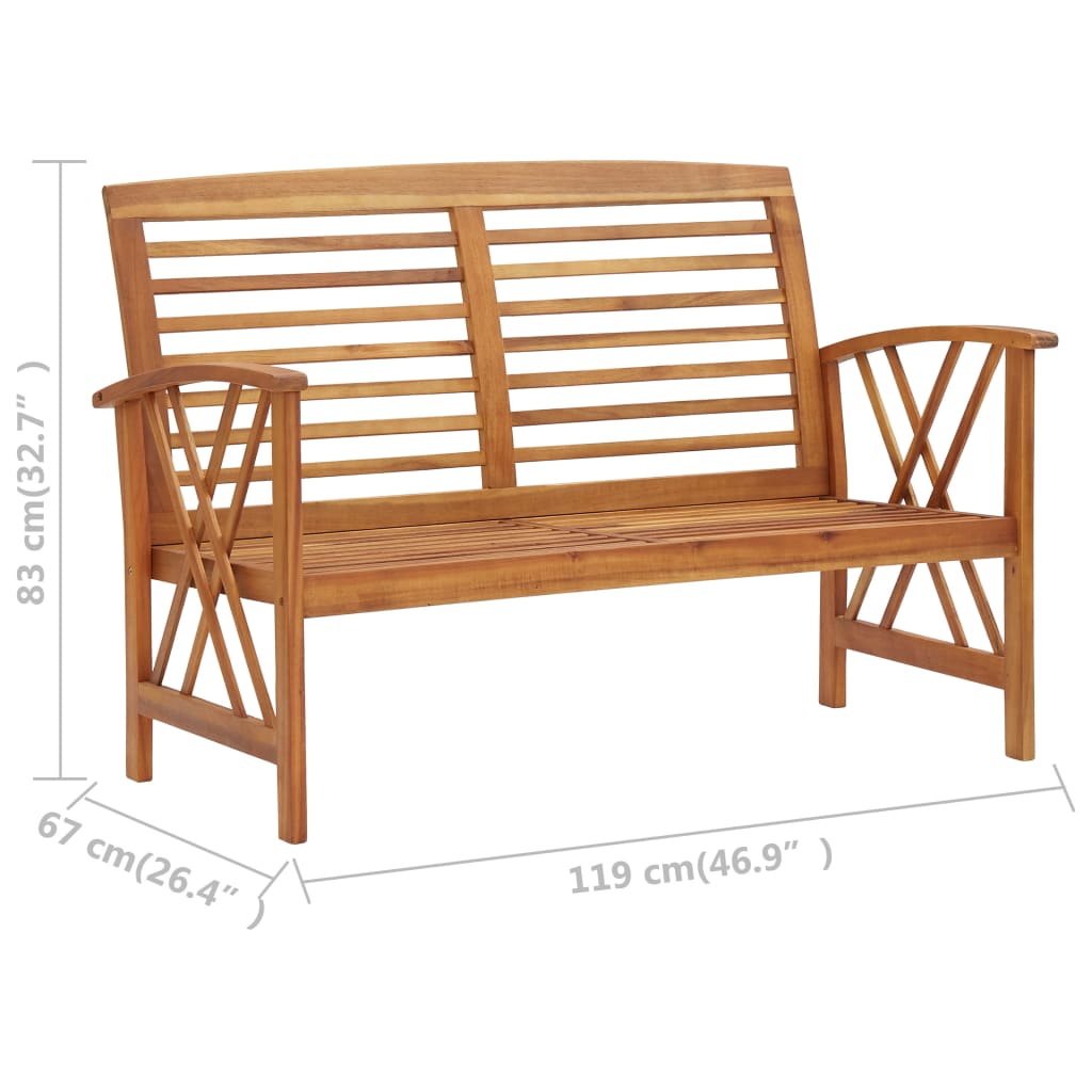 vidaXL 3 Piece Patio Lounge Set Solid Acacia Wood-24