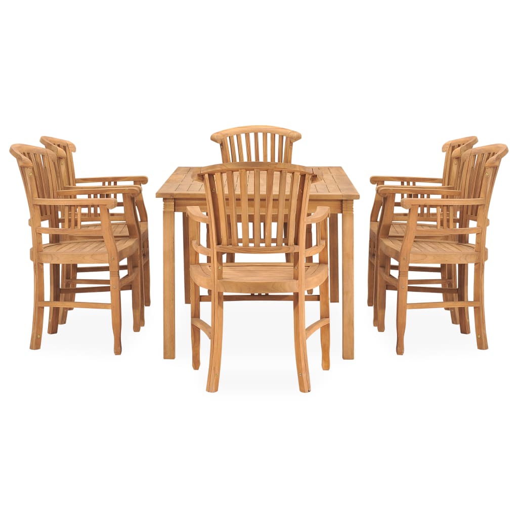 vidaXL Solid Teak Wood Garden Dining Set Chair 5/7 Piece with/without Cushion-1