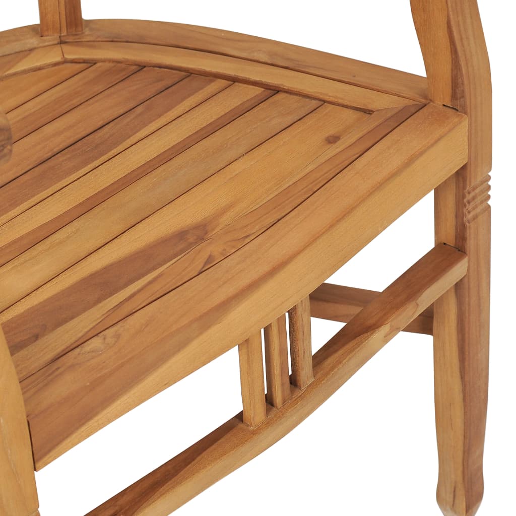 vidaXL Solid Teak Wood Garden Dining Set Chair 5/7 Piece with/without Cushion-16