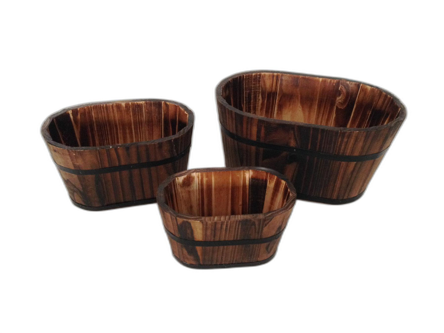 1" x 10" x 7" Brown, Wood Garden Planter - 3 Piece-2