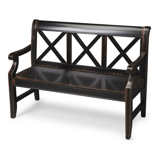 Modern Rustic Black Bench-0