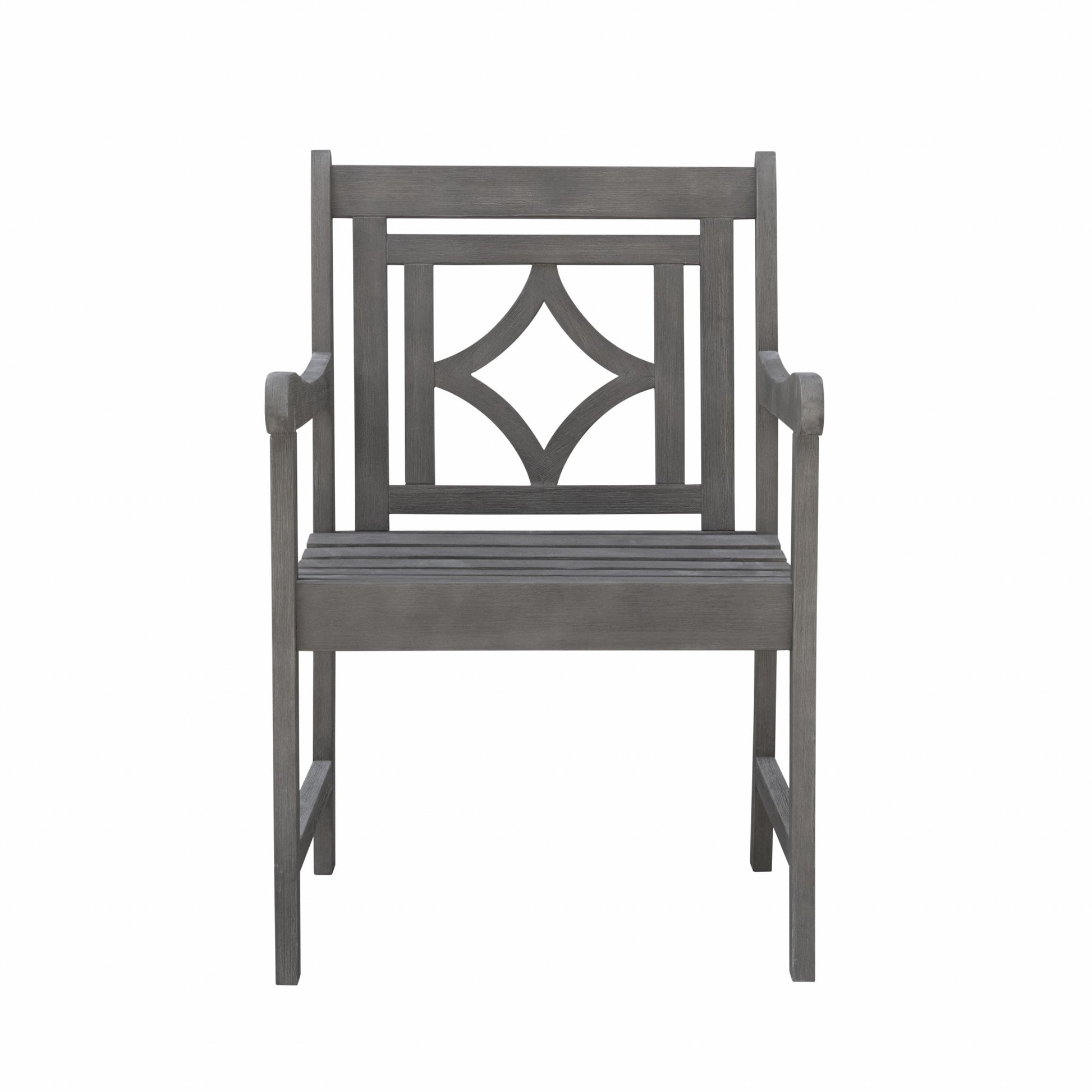 Distressed Dining Armchair with Decorative Back-1