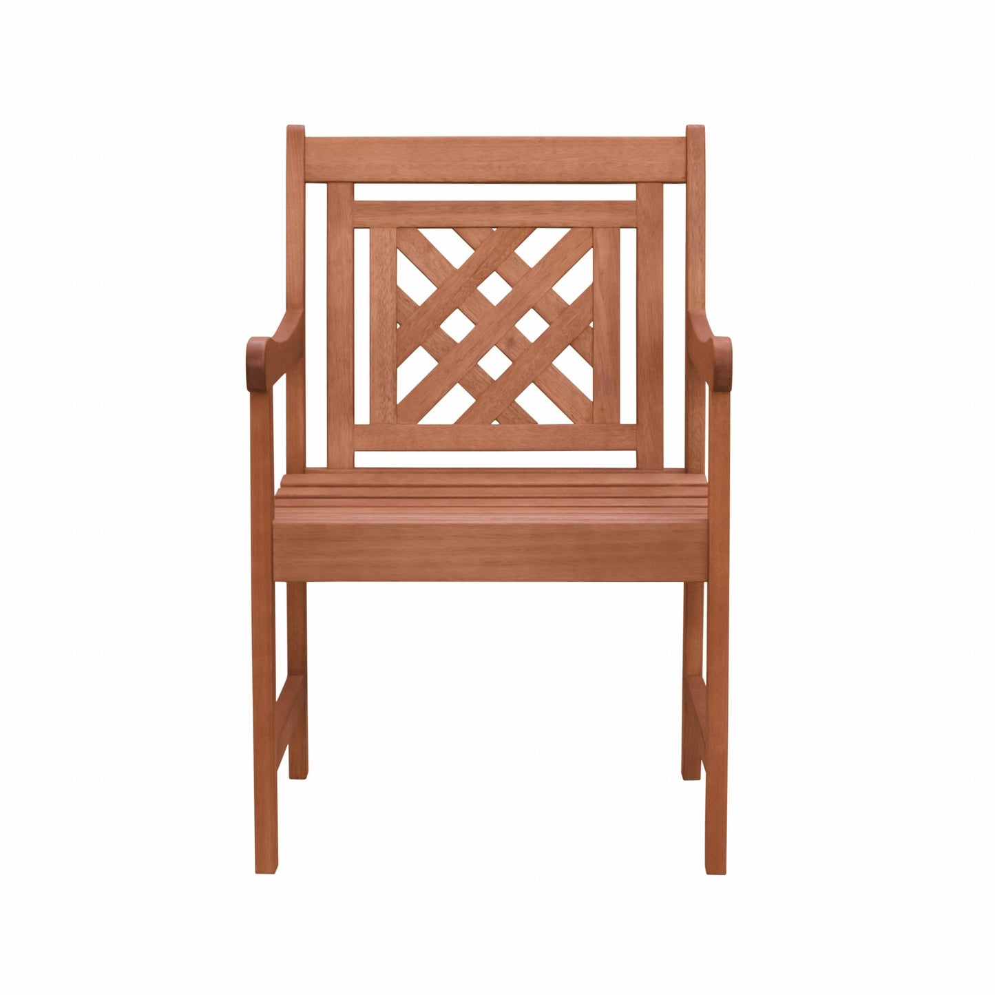 Brown Dining Armchair with Hatched Back-2