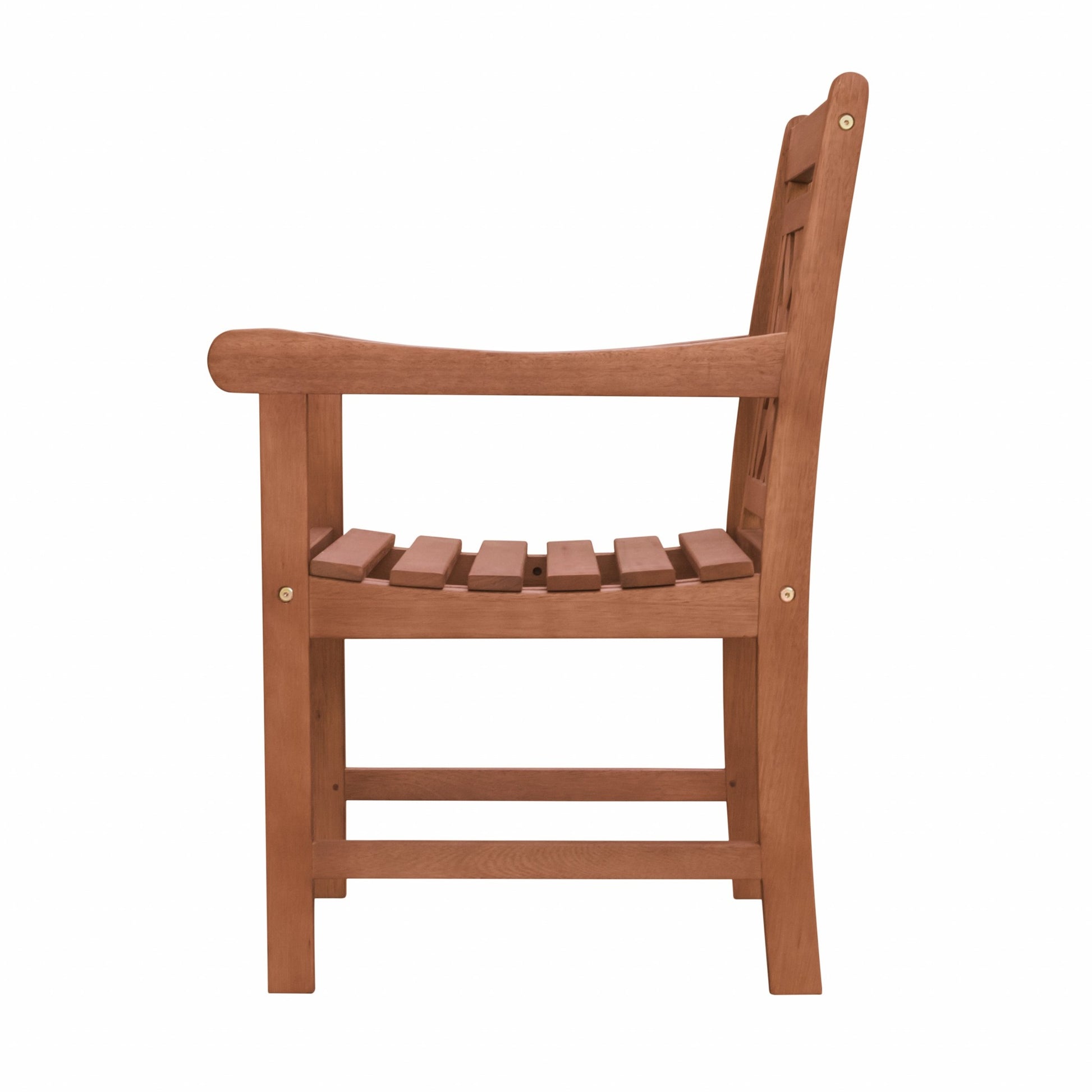 Brown Dining Armchair with Hatched Back-3