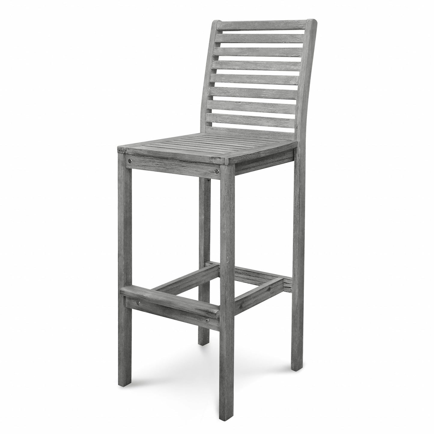 Distressed Bar Chair with Horizontal Slats-3