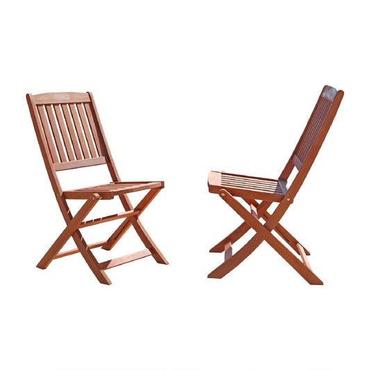 Set of Two Brown Folding Chairs-0