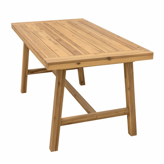 Natural Wood Dining Table with Leg Support-0