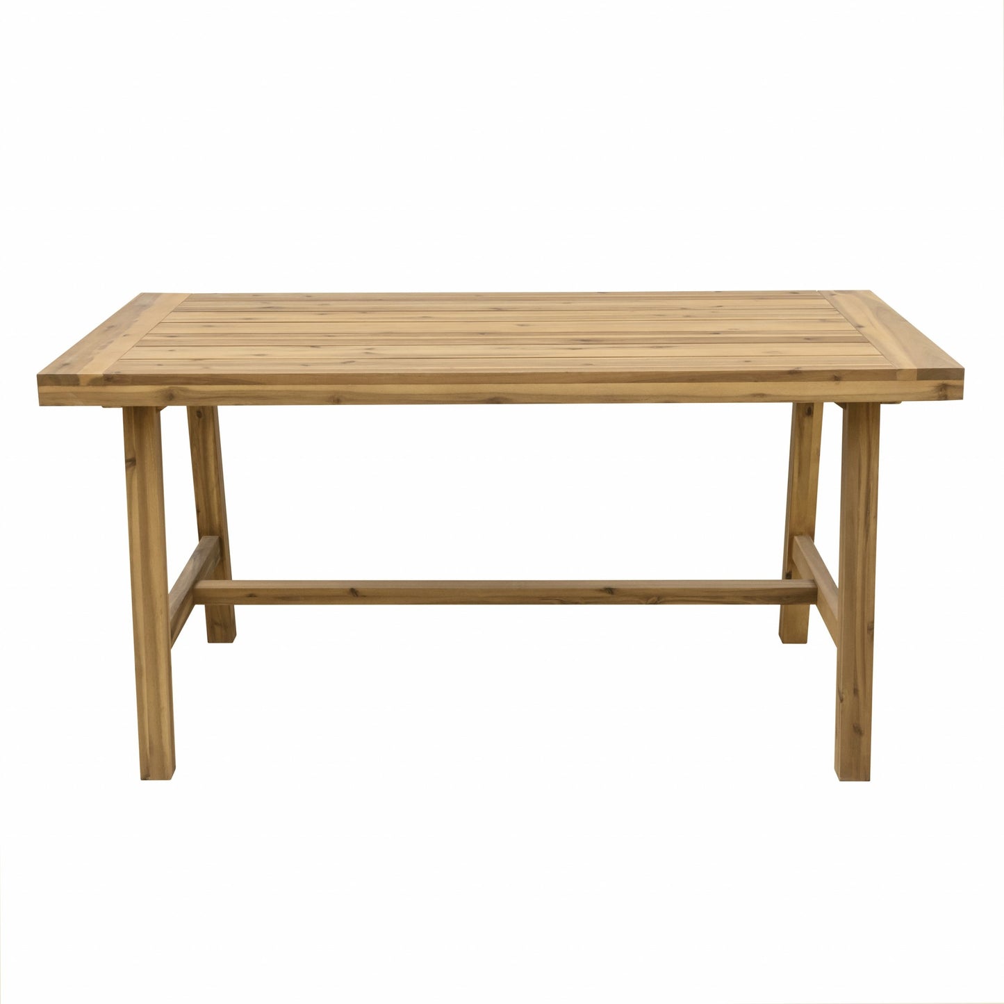 Natural Wood Dining Table with Leg Support-1