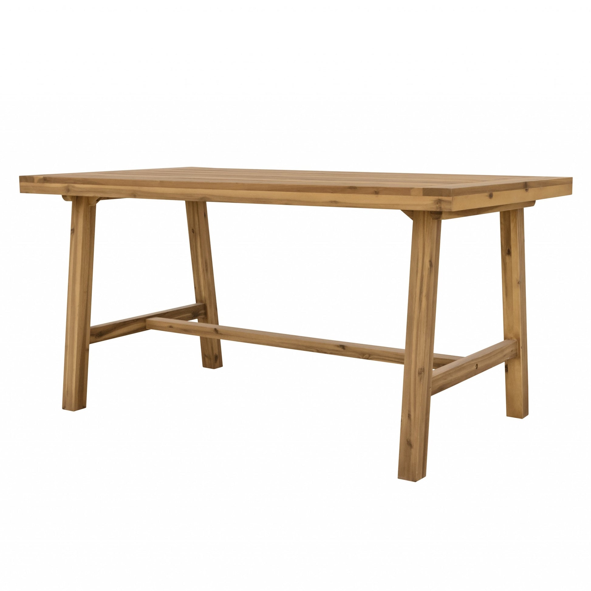 Natural Wood Dining Table with Leg Support-2