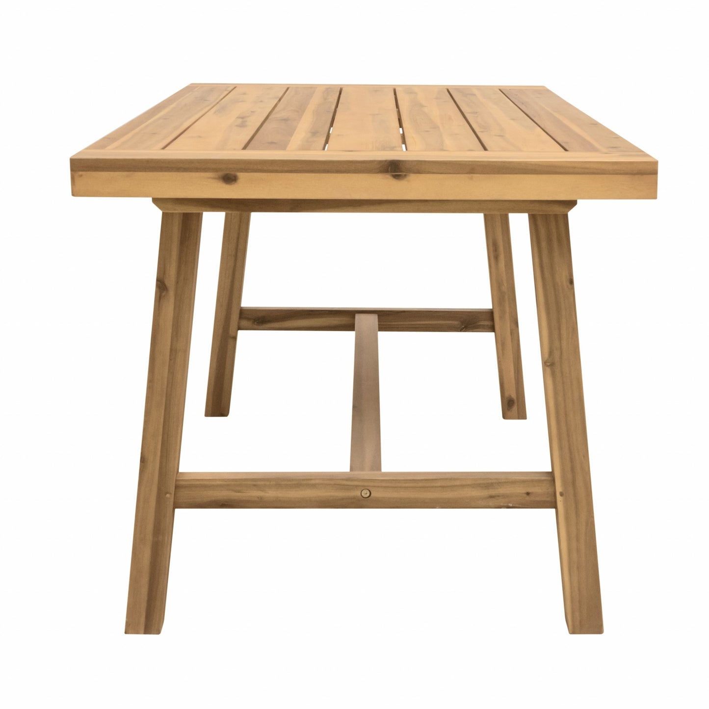 Natural Wood Dining Table with Leg Support-3