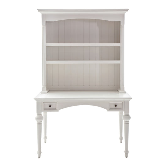 Antiqued White Provencial Writing or Computer Desk with Hutch-0