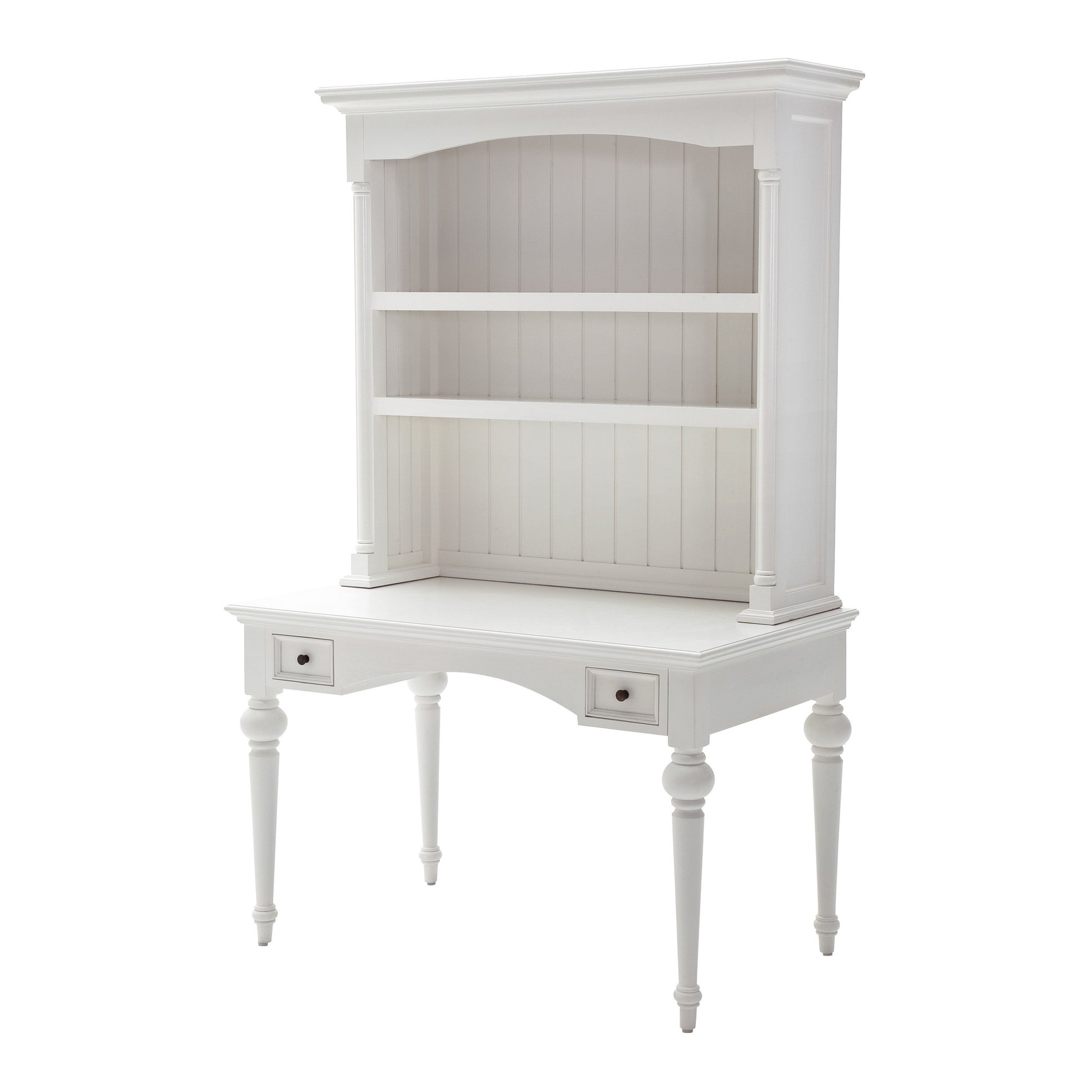 Antiqued White Provencial Writing or Computer Desk with Hutch-1