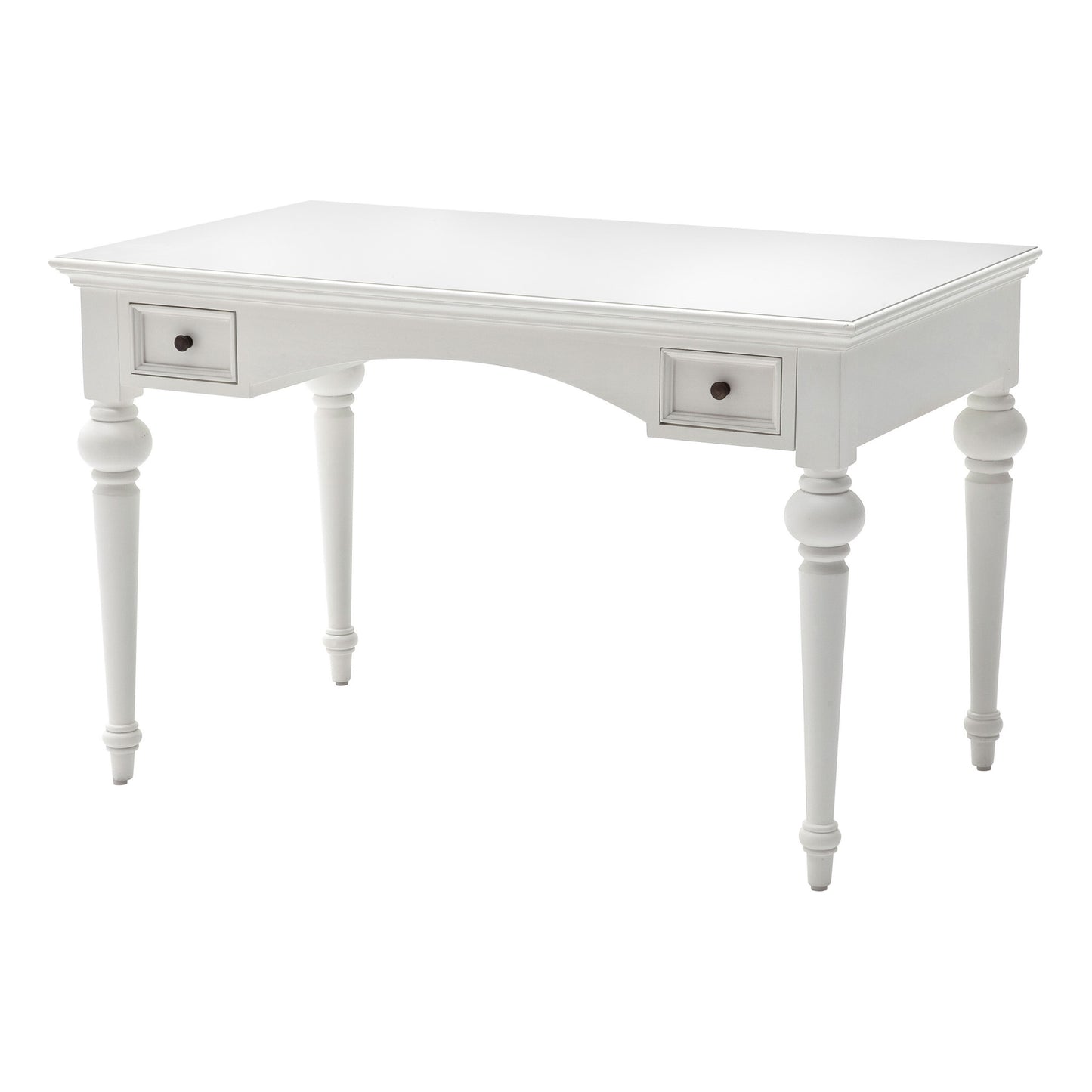 Antiqued White Provencial Writing or Computer Desk with Hutch-5
