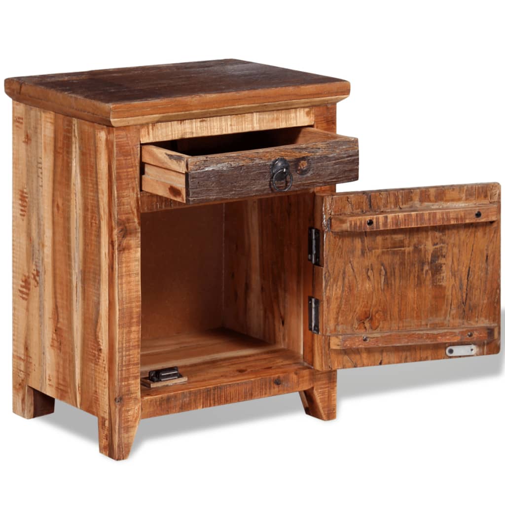 vidaXL Nightstand Solid Acacia Reclaimed Wood