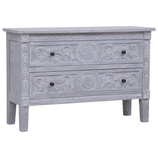 vidaXL Solid Mahogany Wood Sideboard Side Cabinet Storage Table Gray/Brown