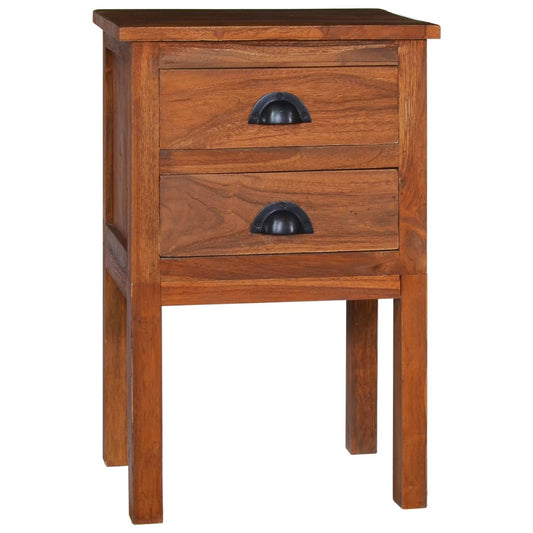vidaXL Bedside Cabinet Solid Teak Wood Nightstand Bed Side Table 2/3 Drawer