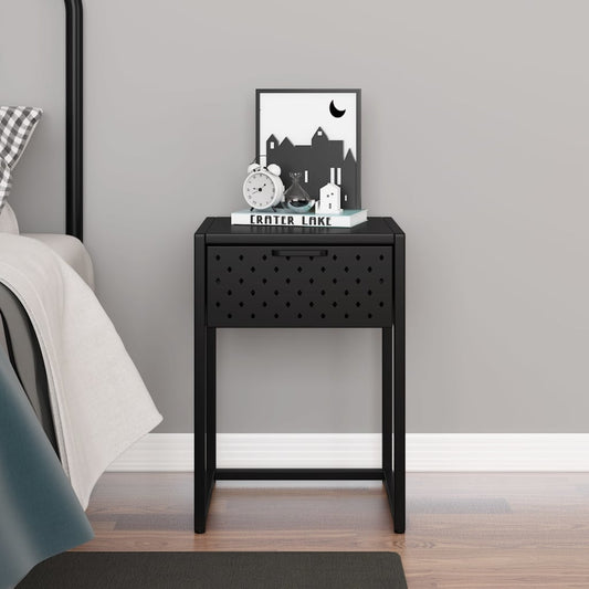 vidaXL Nightstand Steel Home Indoor Bed Stand Cabinet Furniture Multi Colors-0